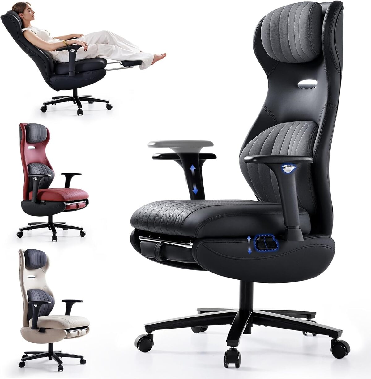 Test : fauteuil de bureau ergonomique Emiah inclinable avec repose-pieds