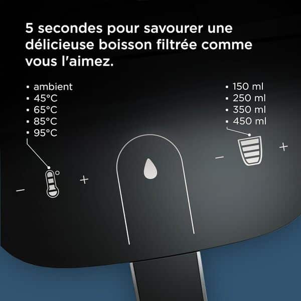 BRITA Cube Distributeur d'eau filtrée chaude ou tempérée (4.0 L) différentes tailles de contenants pré-enregistrés, technologie UV-C & filtre à eau MAXTRA PRO Expert anti-tartre inclus