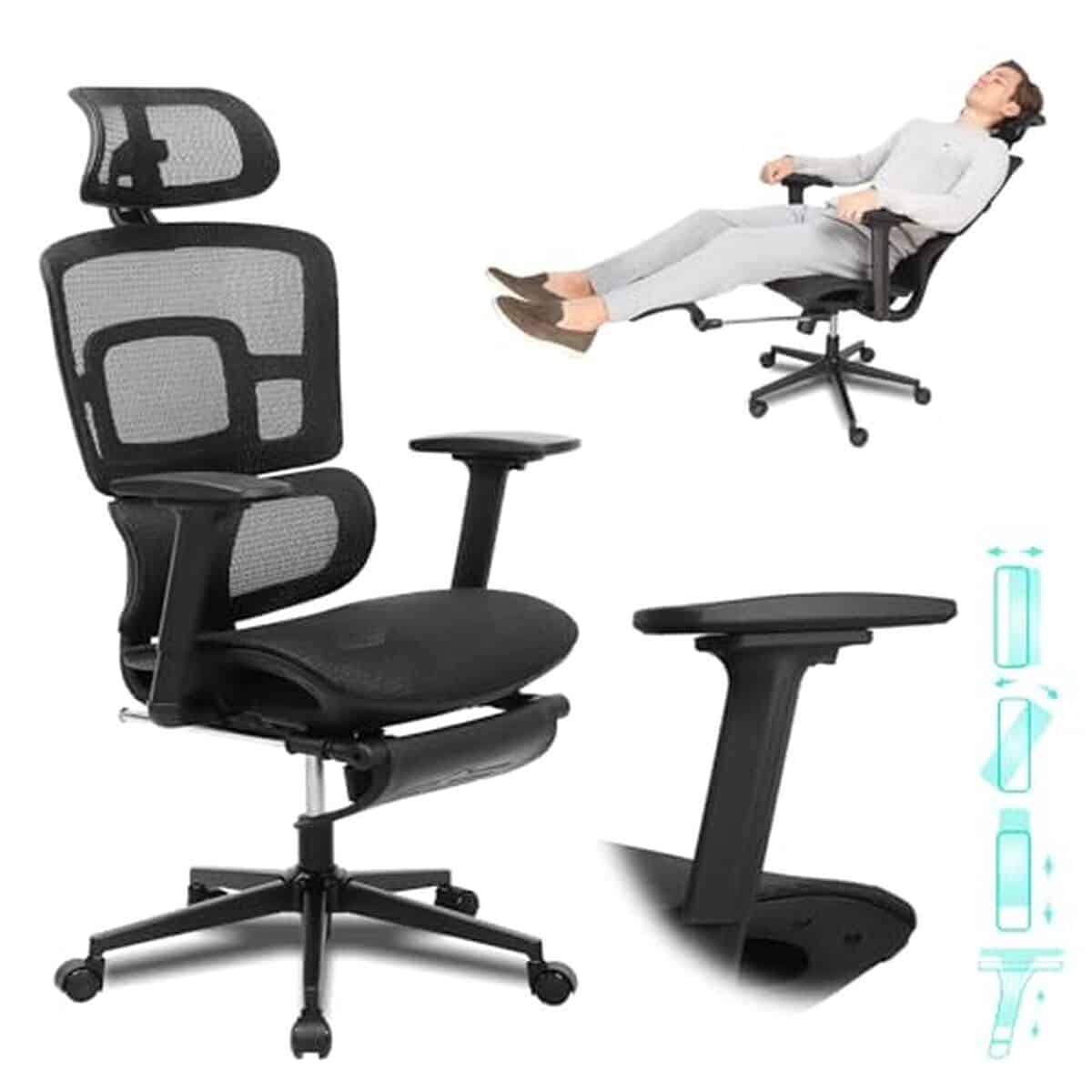 Test Rieior S2 Elite : chaise de bureau ergonomique avec accoudoirs réglables 4D